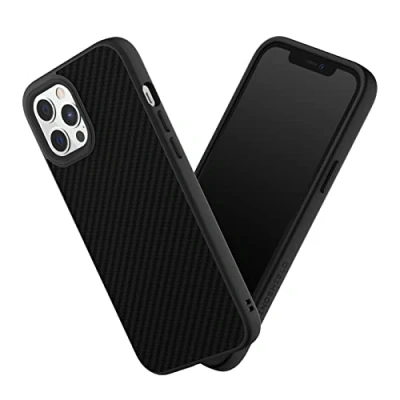 Immagine di RHINOSHIELD Case Compatible with iPhone 12 Pro Max SolidSuit Shock Absorbent Slim Design Protective Cover Premium Matte Finish 3.5M/11ft Drop Protection Changeable Camera Rings Carbon Fiber