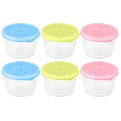 Immagine di Contenitori Ermetici per Alimenti,6 PCS 160 ml Freezer con Coperchi Salvafreschezza Plastica Piccoli Vasetti Salsa Zuppe Condimenti Creme