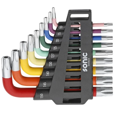 Immagine di SONIC 600924 Serie di cacciaviti ad angolo T10H, T15H, T20H, T25H, T27H, T30H, T40H, T45H, T50H Acciaio al cromo vanadio 9