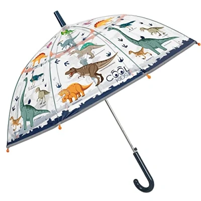 Immagine di PERLETTI Ombrello per bambini campana Dinosauri automatico antivento 74 cm, multicolore, único, a tema dinosauro