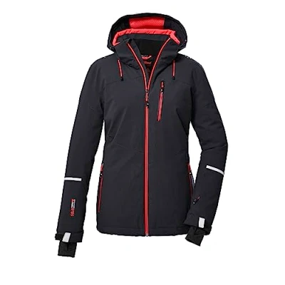 Immagine di killtec Donne Giacca da sci/giacca funzionale con cappuccio staccabile cerniera e ghetta antineve KSW 81 WMN SKI JCKT, black blue, 44, 39746 000