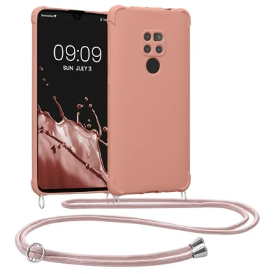 Immagine di kwmobile Custodia Compatibile con Huawei Mate 20 Cover Back Case in Silicone TPU Protezione Smartphone Cordino madre perla