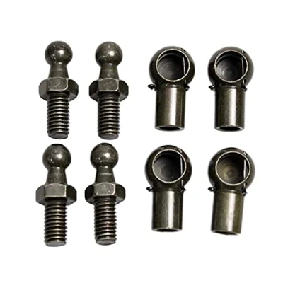 Immagine di JINGLINGKJ 10 MM M8 Maschio Vite Bullone Filettatura Femmina Connettore a Sfera Staccabile Molla Gas in Metallo con Estremità Filo di Montaggio Giunto Cuscinetto 4pcs