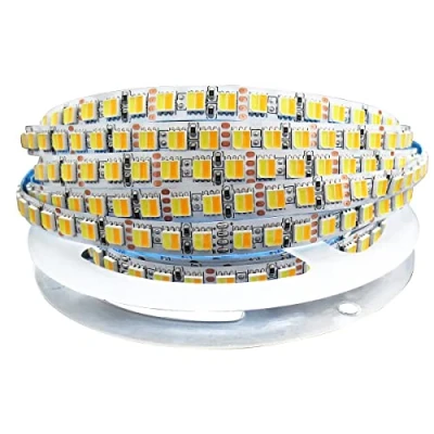 Immagine di Tesfish Striscia LED 12V, 2 in 1 CCT Bianco Freddo + Caldo, Temperatura Colore Regolabile (da 2800K a 6500K) Strisce SMD 5025 5M IP20 Totale 600 LEDs Nastri Luci