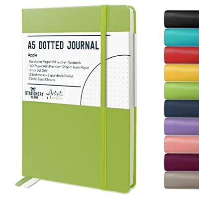 Immagine di Stationery Island Quaderni a Quadretti A5 Bullet Journal Puntinato, 180 Pagine Taccuino, Notebook Quaderno Appunti 120gsm. Quadernino Per Agendina, Studio, Viaggi, Diario e Progetti. (Lavanda)