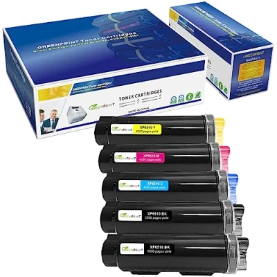 Immagine di 5 Confezioni Cartucce Toner Compatibili 6510 6515 【Resa Extra Alto】 5500 Pagine BK 4300 C M Y per Xerox 6510n 6510dn 6510dni 6510dnm 6515n 6515dn 6515dni 6515dnm L&#039;imballaggio può variare