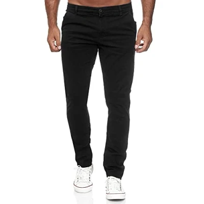 Immagine di Tazzio pantaloni chino da uomo, slim fit, in tessuto, elasticizzati, 19530, Nero , 30W x 34L