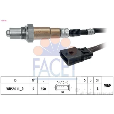 Immagine di FACET 10.8540 Sonda lambda riscaldato, planare, a banda larga, Filettatura prelubrificata 5 RENAULT: Clio 4, Captur