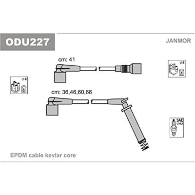 Immagine di JANMOR ODU227 Kit Cavi Accensione OPEL: Corsa B Hatchback, Astra F CC, A CC