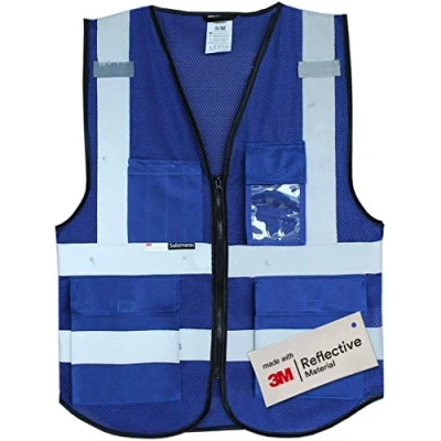 Immagine di Salzmann 3M Gilet ad alta visibilitá in tessuto a rete multi tasche riflettente con cerniera Realizzato nastro