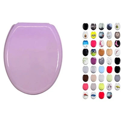 Immagine di MSV Sedile WC MDF Rosa Chiaro, Inox, 42,5 x 36,5 1,6 cm
