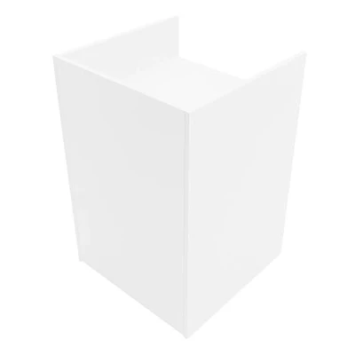 Immagine di Bancone Cassa da Negozio TB60 Bianco Mobile Reception Modulabile in MDF con 2 Ripiani Interni, Piano Recessato, Finitura Melaminica 60x90x60cm Ideale per Boutique e Negozi al Dettaglio