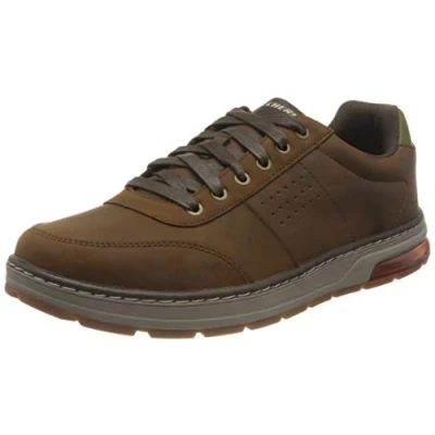 Immagine di Skechers Evenston, Scarpe da ginnastica Uomo, Pelle Marrone Scuro, 41.5 EU