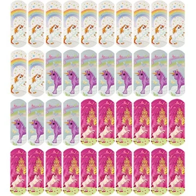 Immagine di com four® 40x cerotti idrorepellentii per Bambini Colorati Set di con unicorni Testati clinicamente (Unicorno)