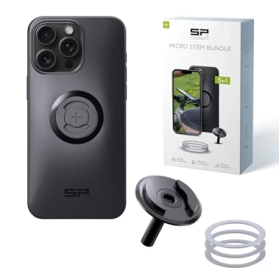 Immagine di SP CONNECT Micro Stem Bundle SPC+ compatibile con iPhone 15 Pro Max porta cellulare mtb bici accessori telefono manubrio
