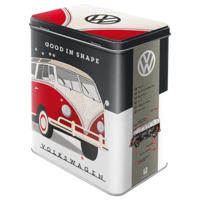 Immagine di Nostalgic Art Contenitori di Latta retrò l Volkswagen Good in Shape Idea Regalo per i Bus VW, Grande Scatola da caffè, Design Vintage, 3