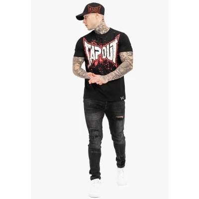 Immagine di Tapout Normale Passform Splashing Tshirt con stampa, Uomo, Taglia: XXL, Black red ecru