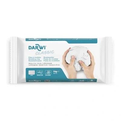 Immagine di darwi Argilla da Modellare, Colore: Bianco, Peso: 1 kg