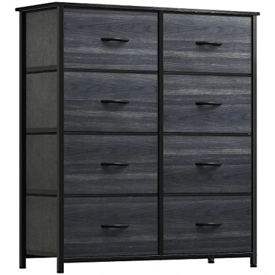 Immagine di YITAHOME Cassettiera in tessuto, armadietto con 8 cassetti,Cassettiera per Corridoio Tessuto,con vano contenitore tessuto soggiorno,camera da letto,cameretta dei bambini, grano di legno nero