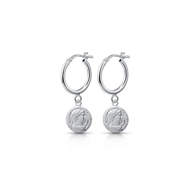 Immagine di Amberta Orecchini a Cerchio con Ciondolo in Argento Sterling 925 per Donna: Moneta
