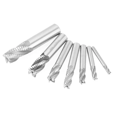 Immagine di 7 pz/set HSS CNC 4 Flauti Fresa Bit Sgrossatura Chipbreaker Strumento M6 / M8 M10 M12 M14 M18 M20