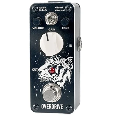 Immagine di Sondery Overdrive Pedale Effetto Chitarra, True bypass 2 modalità di Boost e Normale, design artistico sulla parte superiore della cassa bordo diamantato