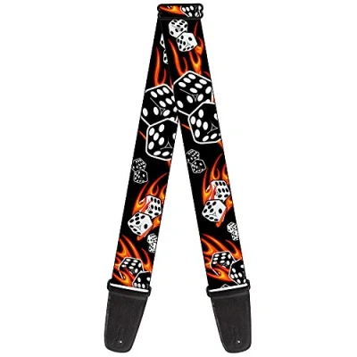 Immagine di buckle down tracolla per chitarra 34 60&quot; Flaming Dice