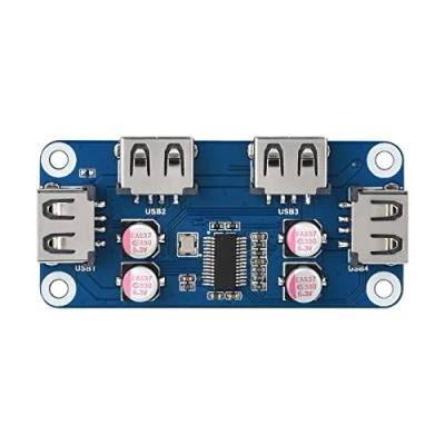 Immagine di Waveshare USB HUB HAT (B) for Raspberry Pi 4B/3B+/3A+/2B/Zero/Zero W/Zero WH with 4X 2.0 Ports Support 2.0/1.1