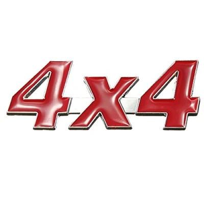 Immagine di Alamor Auto Metallo Cromato 3D Sticker 4X4 Displacement Emblem Badge Red