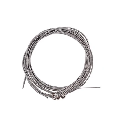 Immagine di Alnicov 4 pezzi Corde per basso in acciaio inossidabile Parti chitarra Placcato argento Gauge Accessori