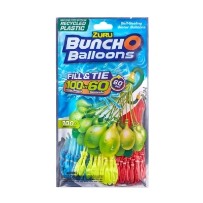 Immagine di Zuru Bunch O Balloons (il colore può variare, 3 mazzi, 100 palloncini auto leganti, a riempimento rapido), 1 confezione