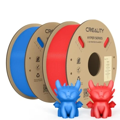 Immagine di Creality Hyper PLA Filament Rosso+Blu 2KG, Filamento per Stampanti 3D La Stampa Ad Alta Velocità, Durevole e Liscio, Prestazioni Di Overhang Accuratezza Dimensionale +/ 0,03mm, 2 Rotoli