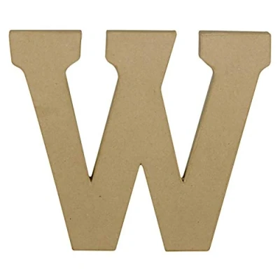 Immagine di Décopatch AC874C 1 Supporto in cartapesta Marrone 23,3x2,5x20 cm, Lettera Maiuscola W