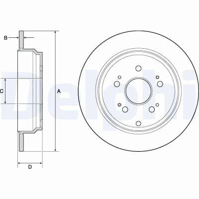 Immagine di DELPHI BG4694C Disco freno 302 10 5 pieno rivestito non trattato senza cuscinetto ruota, anello sensore ABS HONDA: CR V 3, 4