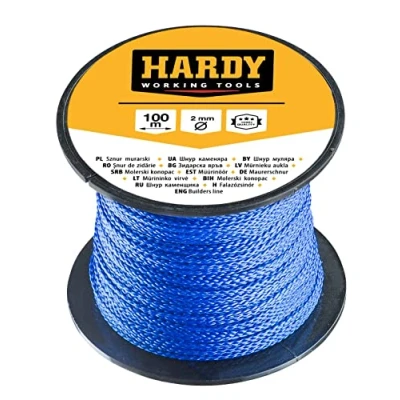 Immagine di HARDY Corda da muratore per la marcatura di piombi e livelli Utile lavori ristrutturazione costruzione Universale Resistente agli agenti atmosferici meccanici Bobina 100 m fi 2mm