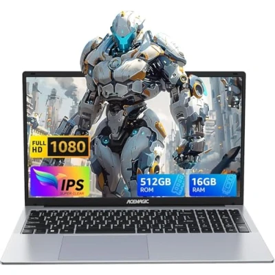 Immagine di ACEMAGIC PC portatile 16GB DDR4 RAM 512GB SSD,Alder Lake N N97【Battere N100/N95,Fino a 3.6Ghz】 Notebook,15.6&quot; Full HD Computer 2.4G/5G WiFi,BT5.0,Type_C, USB3.2,HDMI Ufficio(Grigio) 2024
