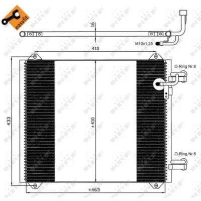 Immagine di NRF EASY FIT 35362 Condensatore con anello tenuta 13,2 Alluminio 465 AUDI: A2