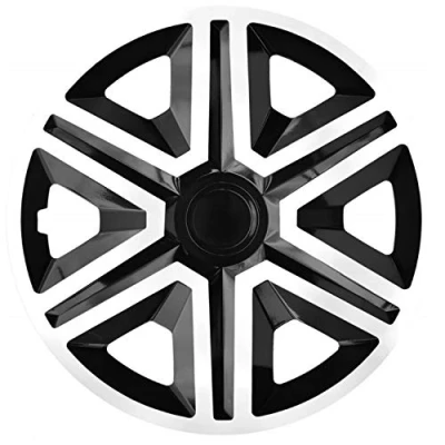 Immagine di NRM Action Copricerchi Coprimozzi Universali Due Colori (Bianco/Nero, 14&quot;)