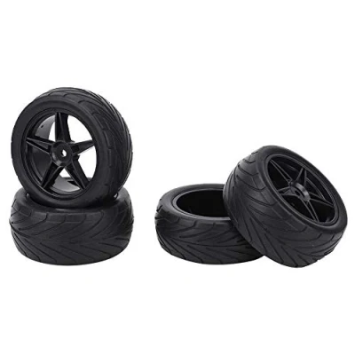 Immagine di Tbest Pneumatico per Auto RC, Ruote Universale 4 Pezzi RC 1/10 RC(Nero)
