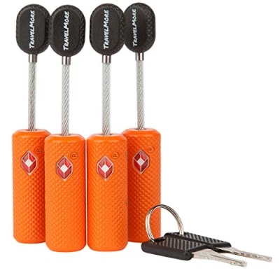 Immagine di 4 Lucchetti Tsa Per Valigia Da Viaggio Con Chiavi Lucchetto Mini Ultra Flessibile E Materiale In Lega Di Zinco Arancione