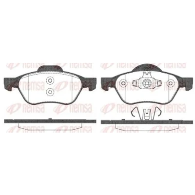 Immagine di REMSA 0962.10 Kit pastiglie freno Assale anteriore con foglio adesivo accessori, molla RENAULT: SCENIC 2, MEGANE 2 Kombi