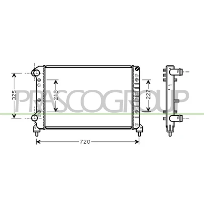 Immagine di PRASCO FT908R002 Radiatore motore Alluminio 645 414 24 Alette di raffreddamento montate meccanicamente FIAT: Doblo I Cargo, Station Wagon