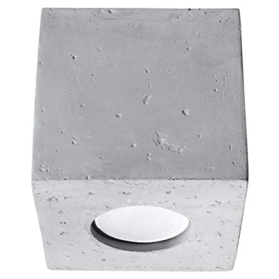 Immagine di SOLLUX lighting Quad Lampada da soffitto Design moderno con paralume rettangolare In cemento lampadina GU10 sostituibile, 1 x 40 W Cemento, 10 cm