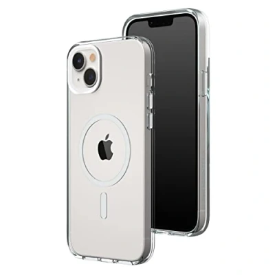 Immagine di RhinoShield Clear Case Compatible with Magsafe for [iPhone 14 Plus] Superior magnetic, Advanced Yellowing Resistance, Crystal Clear, Protective and Customizable Phone White Camera Ring