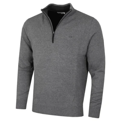 Immagine di Calvin Klein Maglia da uomo in cotone con lampo corta Grigio Marl X Large