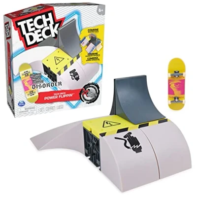 Immagine di Tech Deck Mazzo tecnologico, Power Flippin, X Connect Park Creator, set di rampa personalizzabile e costruibile con tastiera esclusiva, giocattoli per bambini ragazze dai 6 anni in su, medium, 6066863