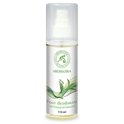 Immagine di Spray per Piedi con l&#039;Olio Naturale a Base Albero di Tè e Menta Piperita Deodorante 115ml Proprietà Antisettiche Rinfrescanti Freschi Profumati La Cura del Piede
