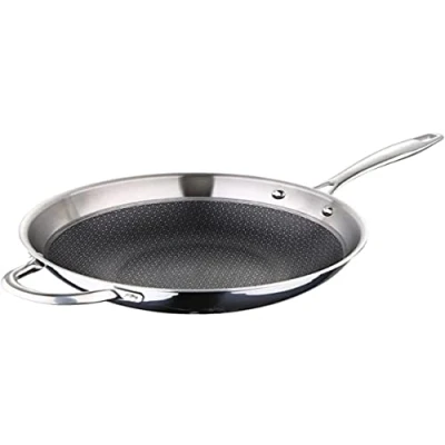 Immagine di MasterPRO Hi Tech 3 Wok da cucina 28 cm Acciaio inossidabile con texture a nido d&#039;ape Rivestimento strati Utensili Adatto tutti i tipi di