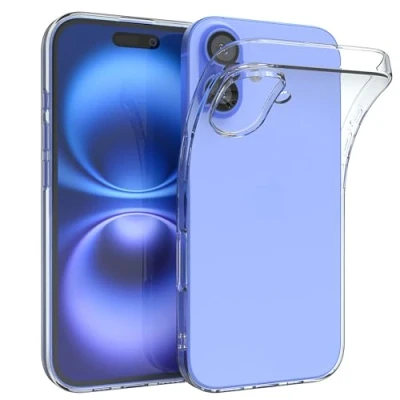 Immagine di EAZY CASE custodia per cellulare in silicone compatibile con iPhone 16 antiurto sottile Apple 16, protettiva leggera trasparente