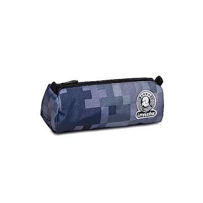 Immagine di Invicta Portapenne Scuola FANTASY PIXEL CAMO BLUE, Blu Spazioso, Mono Scomparto, Porta Colori Astuccio Bambini Ragazzi Elementare, Media, Università